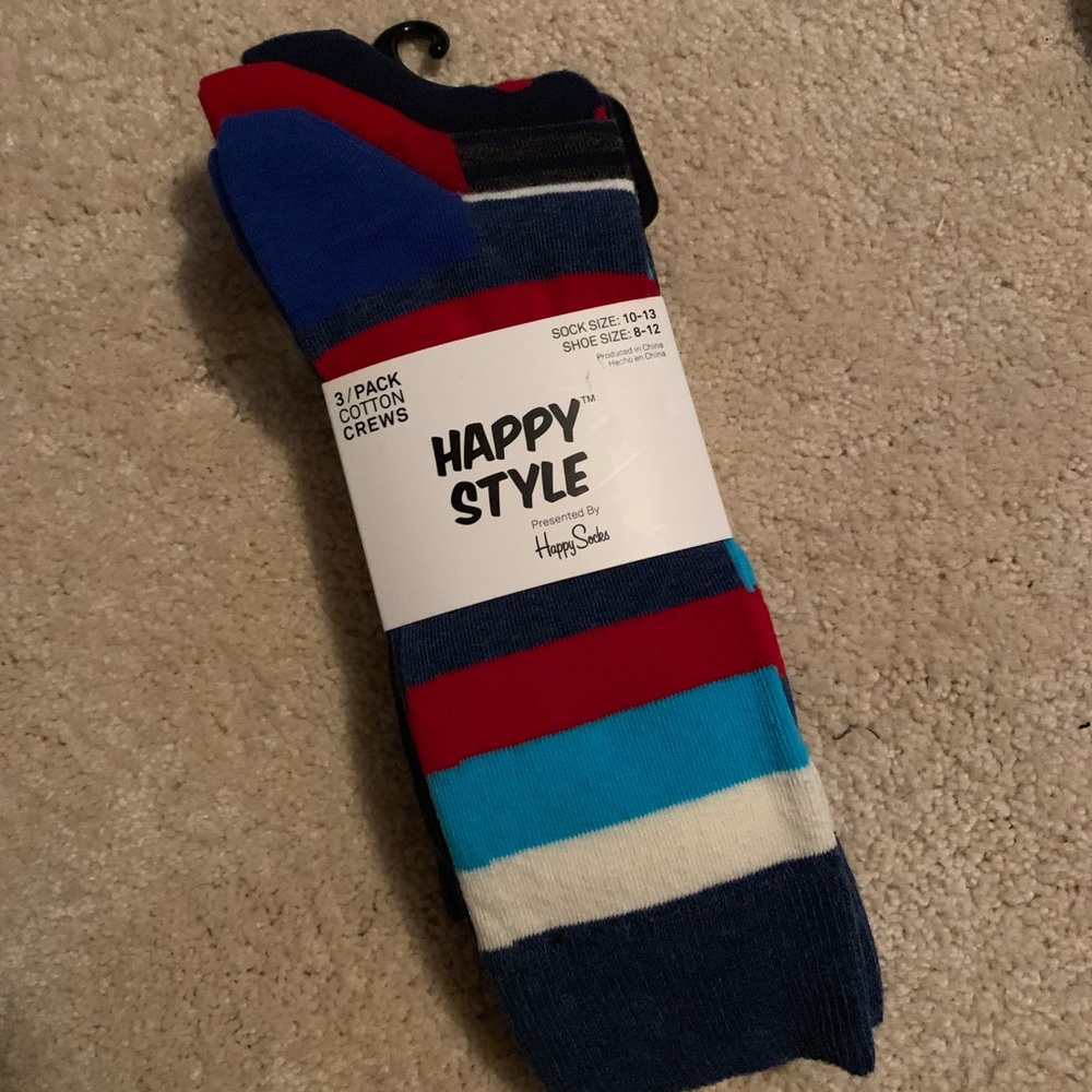 Happy Style 3-pack crew socks